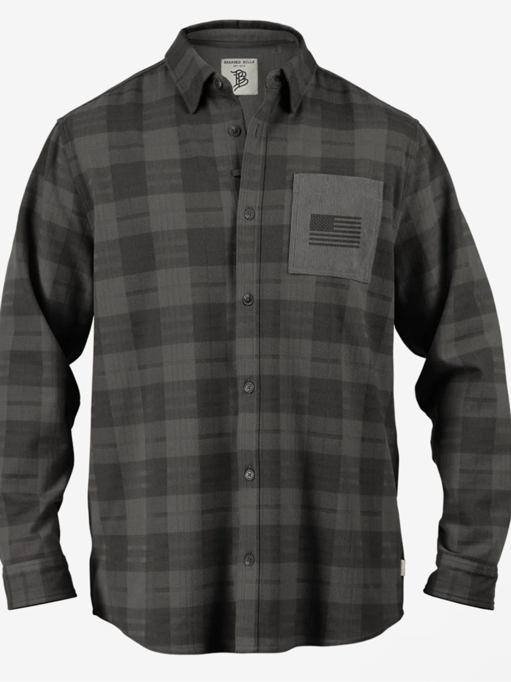 Branded Bills Men's Black Plaid Long-Sleeve Button-Down Shirt